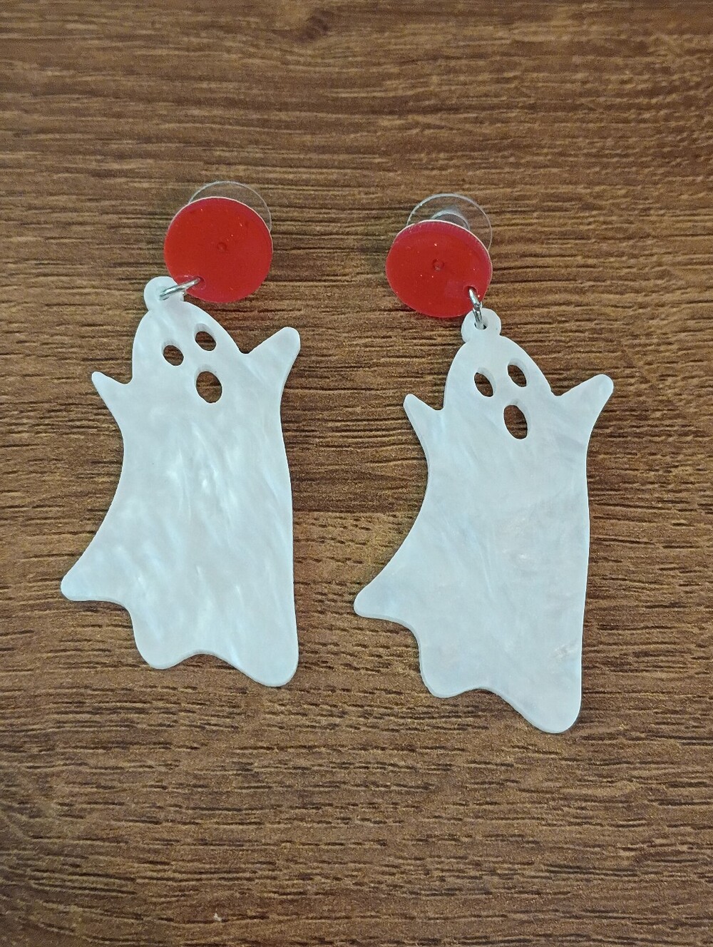 White Ghost Drop Earrings